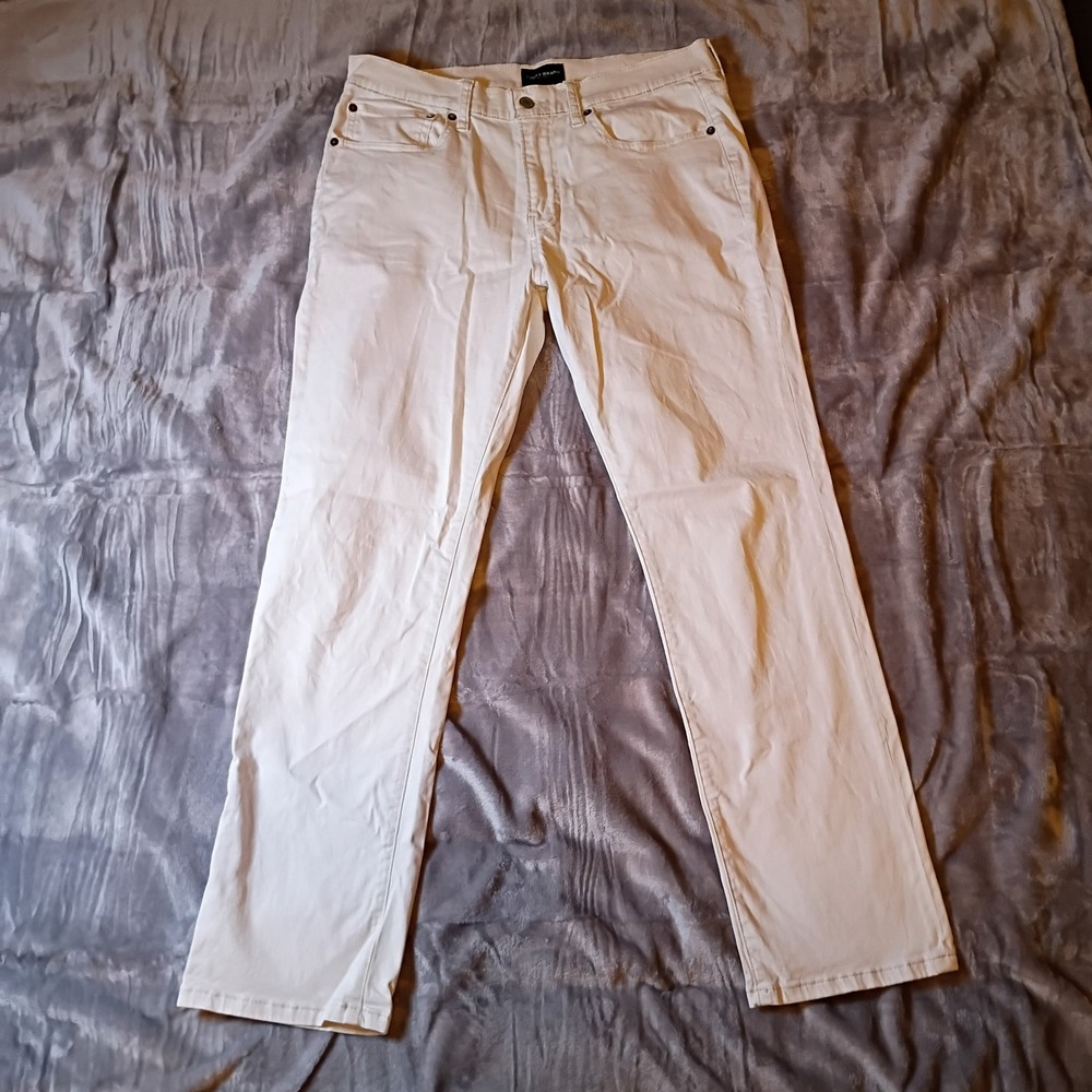 Lucky Brand 223 Straight Leg Pants Mens 32x30‎ Off White Cream Twill Chino Jeans